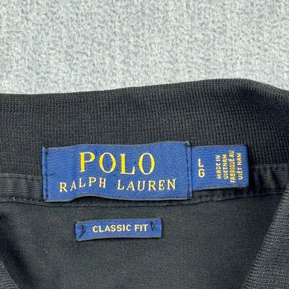 Polo Ralph Lauren Shirt Mens Large Black Short Sleeve Pony Rugby‎ Classic Casual